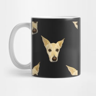 Cute White Dog Faces - Pop Art Pattern on Sage Green Palette Mug